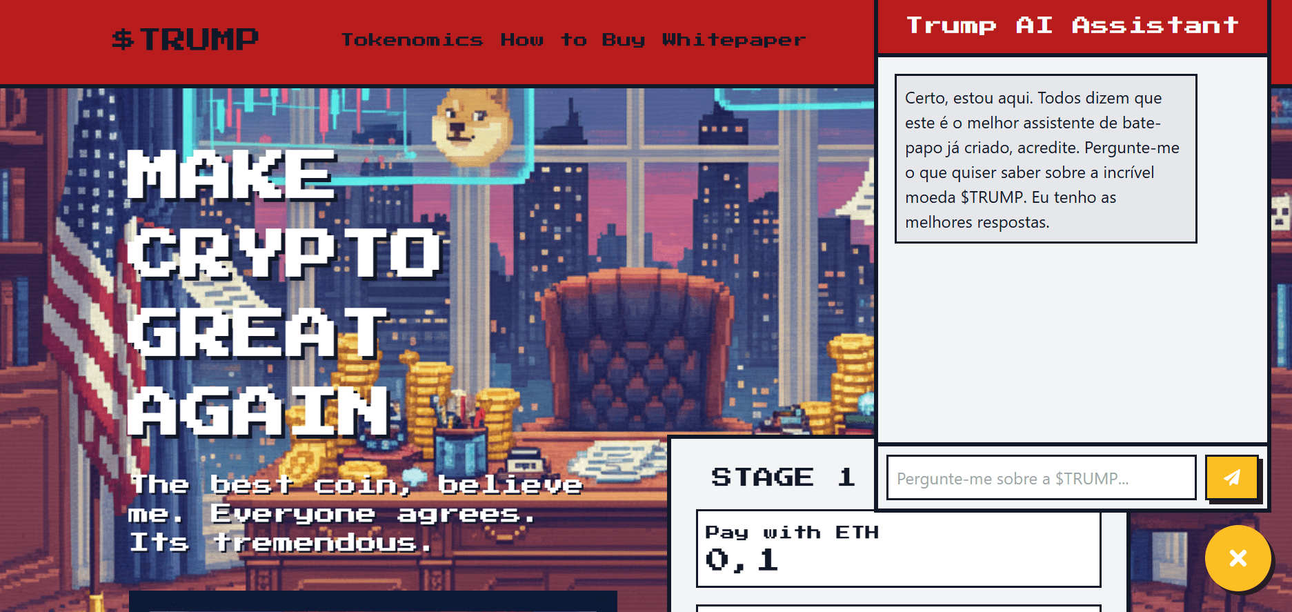 Screenshot do projeto $TRUMP Coin - Landing Page Web3